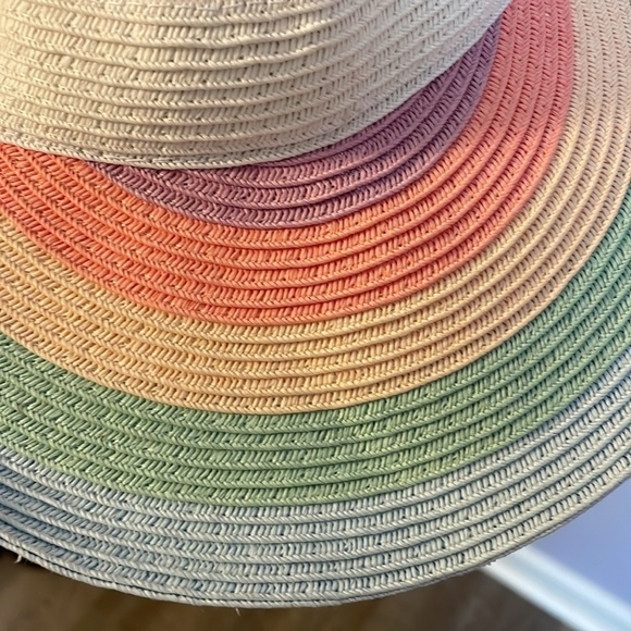 Unbranded Rainbow Paper Straw Visor Hat Adjustable Velcro Back Strap OS - Picture 9 of 11